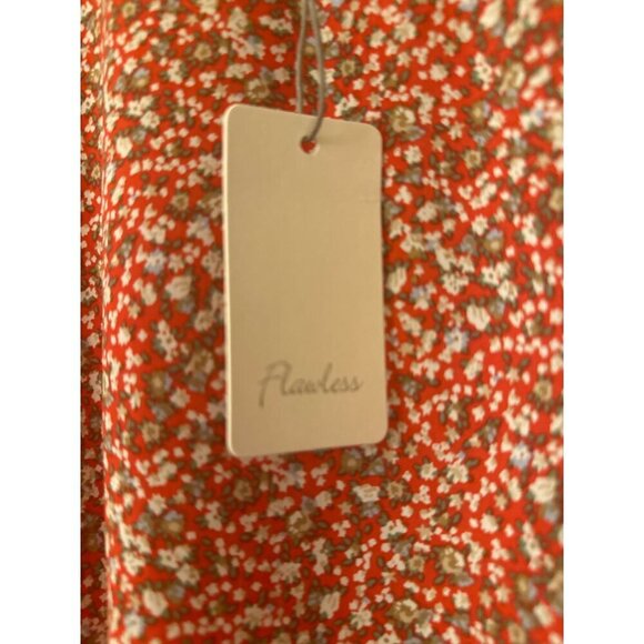 NWT Flawless Red Ditsy Floral Oversized Prairie Cottage Dress Size Large - Picture 2 of 6